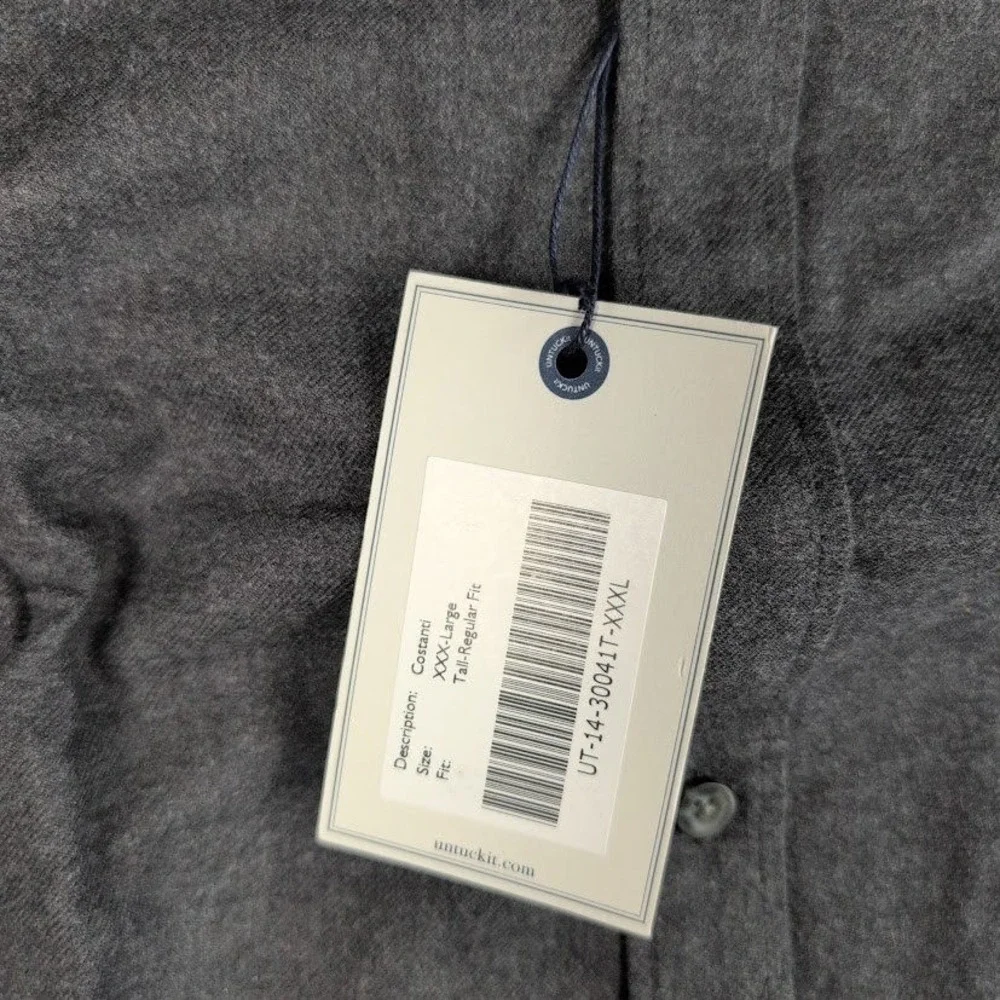 UNTUCKit Costanti XXX-Large Tall‎ Gray Regular Fit Long Sleeve Shirt NWT
